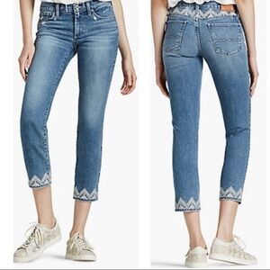 Lucky Brand Sweet Crop Embroidered Lace Jeans